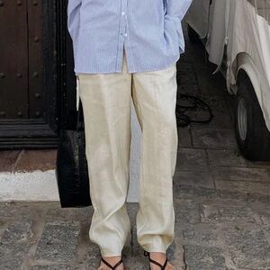 Wide leg linen pants